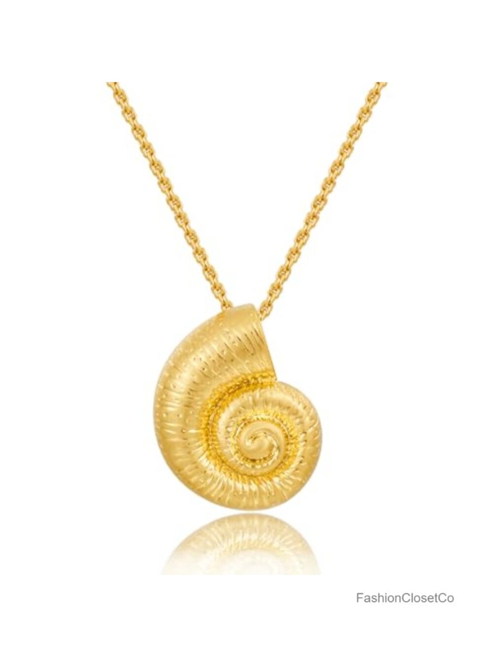 14K Gold Plated Ocean Pendant Necklace Dainty Boho Statement Summer Beach